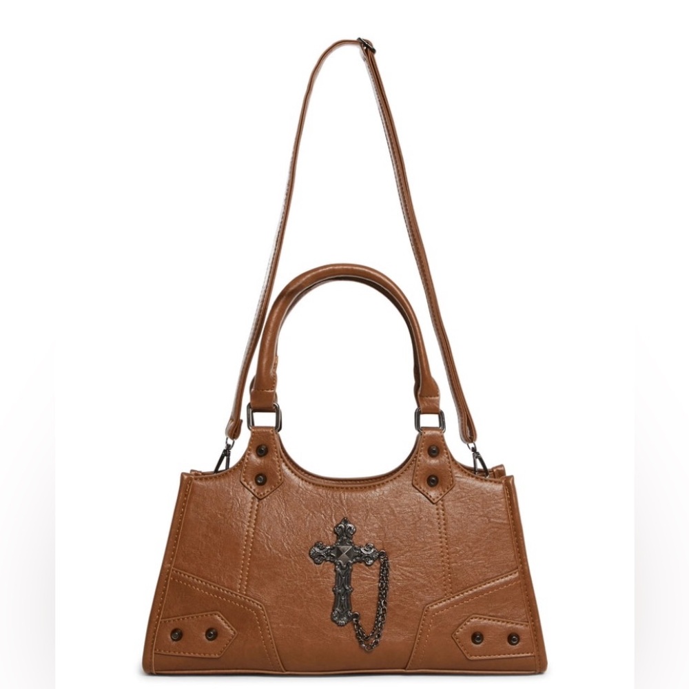 🏷️ BNWT Killstar Brown Tote with Cross Detail